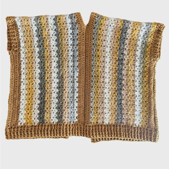 Vintage Sweater Vest Women's Size OS Brown White Gray Boho Hippie Festival Cozy - Picture 7 of 8